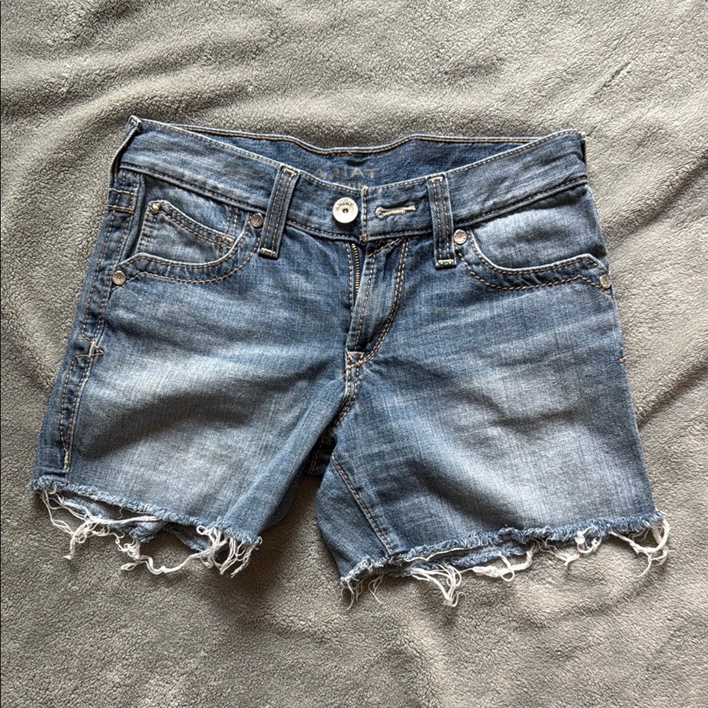 Ariat Blue Jean Shorts with Frayed Hem